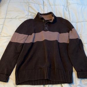 Navy and grey grandpa sweater button up